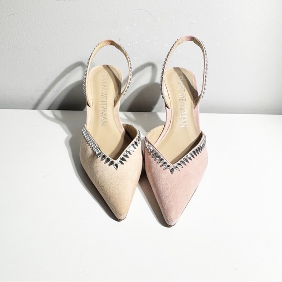 Stuart Weitzman Gemcut XCurve 85 in Suede Ballet Pink 
size 7 - Picture 3 of 7